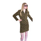 Vintage 90s Monica Bianco Milano Animal Print Skirt Suit Structured Jacket Set Made in Italy