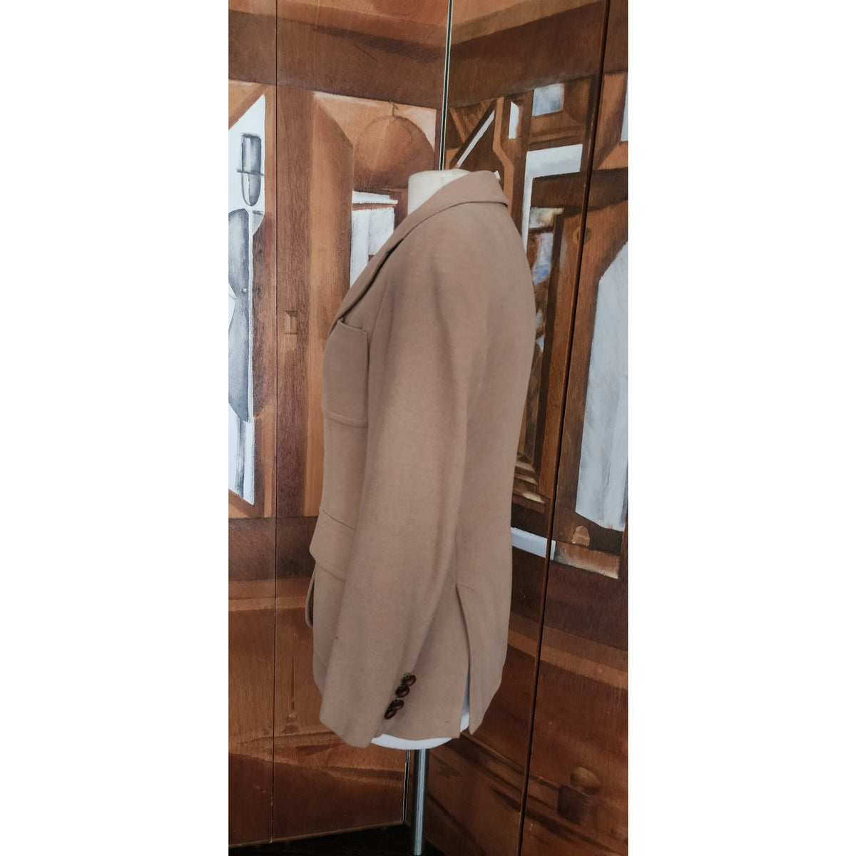 Vintage 1990s Lauren Ralph Lauren Camel Wool Blazer Beige Riding Jacket Saipan 8P