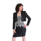 Vintage 1980s AJ Bari Strapless Dress Bolero Jacket Suit Set Zebra Print Black White Silk / M