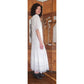 Vintage 80s Scott McClintock White Lace Dress Drop Waist Puffed Sleeves NWT