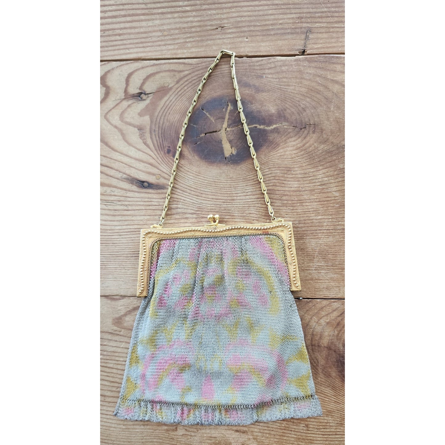 Antique Handbag Watercolor Mesh Edwardian Whiting Davis