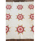 Antique American Quilt 1800s Star Of Bethlehem Cotton Turkey Red Cheddar Yellow on Ivory