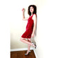 Vintage 90s Velvet Party Dress Burgundy Red Contempo Casuals