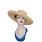 Vintage 1990s Brooks Brothers Panama Hat Handwoven Beige Cream Straw Summer Sun