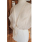 Vintage 90s White Sheer Organza Silk Blouse Tie Front Summer Jacket Victoria March Chicago
