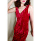 Vintage 90s Velvet Party Dress Burgundy Red Contempo Casuals