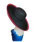 Vintage 80s Kokin New York Hat Wide Brim Sun Straw Fuchsia Black Summer Vacation Resort Oversized
