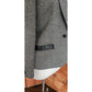 Vintage 80s GUY LAROCHE Gray Tweed Blazer Black Leather Collar / M