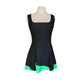 Vintage 1990s Designer Sleeveless Dress Raw Silk Black Green Victoria March Chicago
