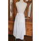 Antique Edwardian Embroidered Petticoat Skirt Underskirt White Cotton Drawstring Waist L