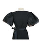 Vintage 80s Bill Blass Black Puffy Sleeve Party Dress