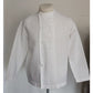 Vintage Issey Miyake Mens Shirt White Linen Button Down Asymmetrical Closure Mandarin Collar