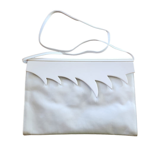 Vintage 80s White Leather  Clutch/ Shoulder Bags by Mimi ZigZag