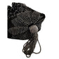 Vintage 20s Evening Bag Black Crochet w/Silver Beading