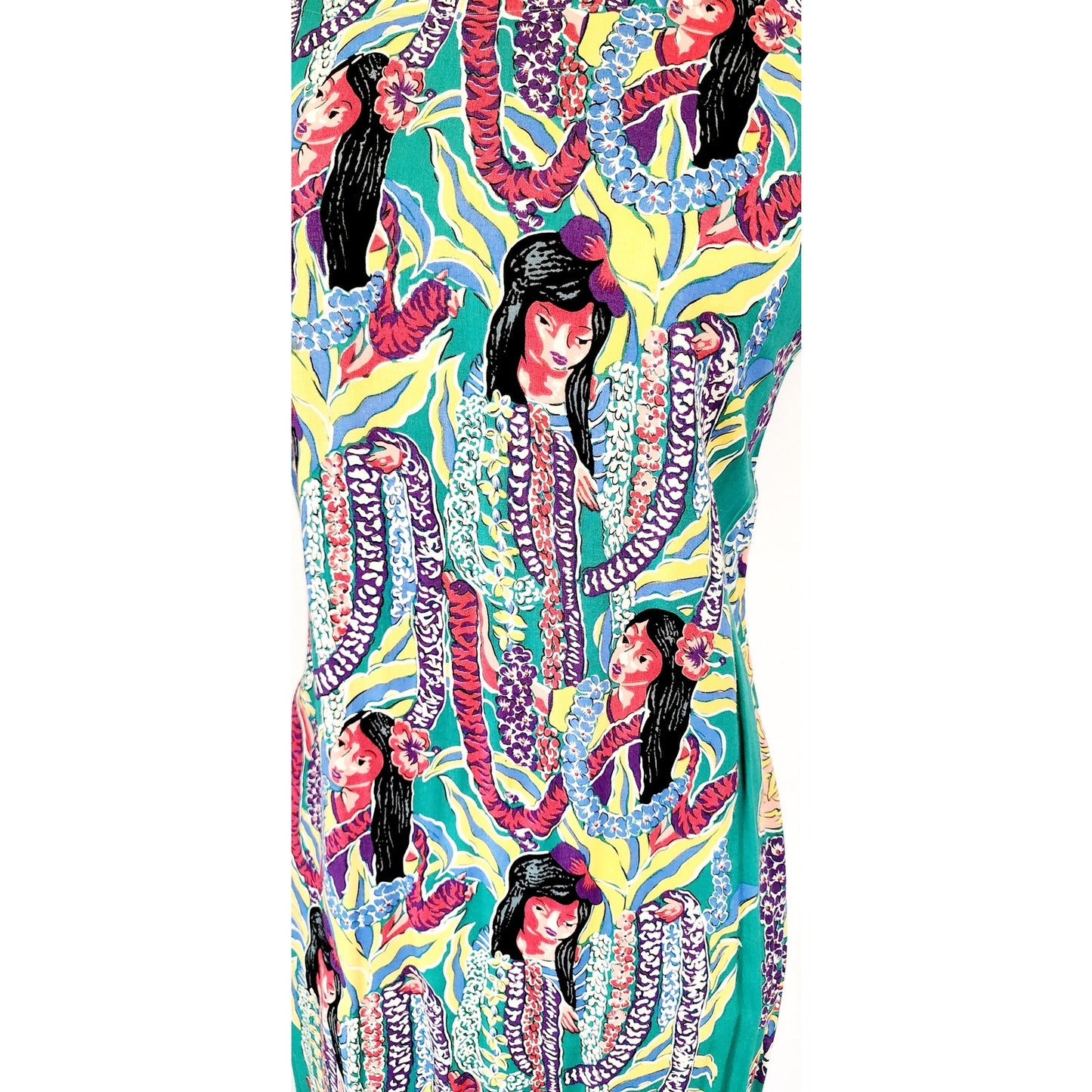 Vintage Tiki Print Dress Reyn Spooner Hawaiian Traditionals / XS