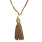 Vintage 60s Monet Tassel Necklace Goldtone Metal