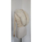 Vintage 1950s Cream Wool Cardigan White Fox Fur Collar Joseph Horne