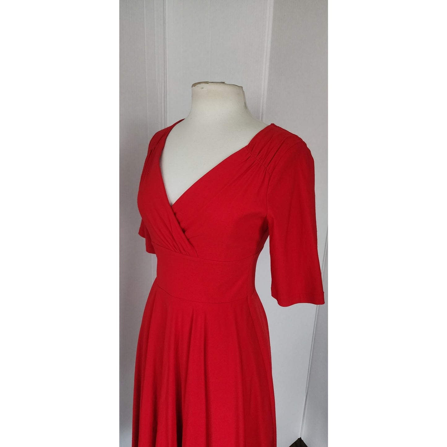 COLLECTIF Trixie Doll Swing Dress Retro Red 50s Style Rockabilly Dancing / M