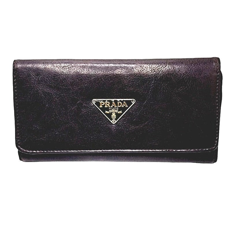 Vintage 90s Prada Clutch Wallet Leather Trifold Pocketbook