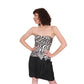 Vintage 80s AJ Bari Strapless Dress + Bolero Jacket Suit Set Zebra Print Black White Silk / M