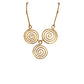 Vintage 70s Spiral Pendant Necklace Hammered Gold Greek Inspired