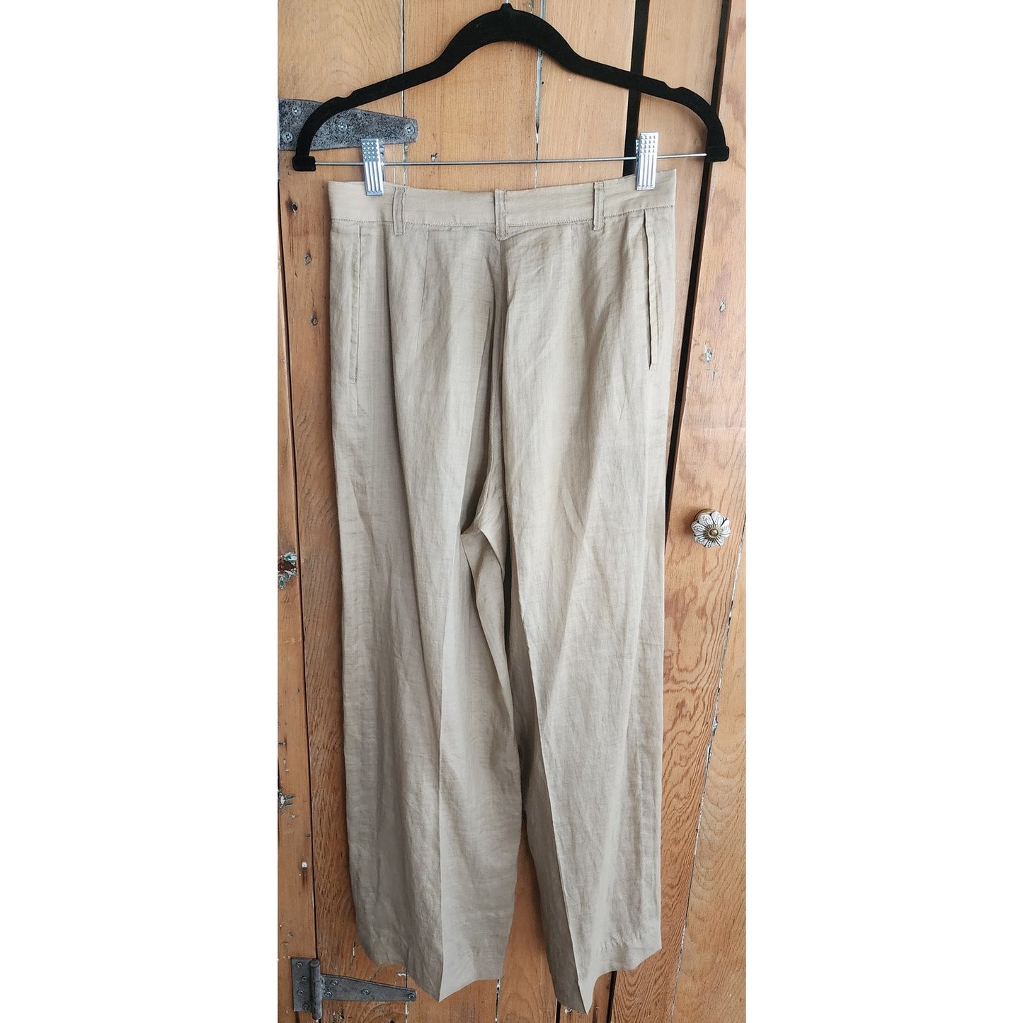 Vintage 90s Jil Sander Pant Suit Beige Ramie Nehru Jacket + Slacks