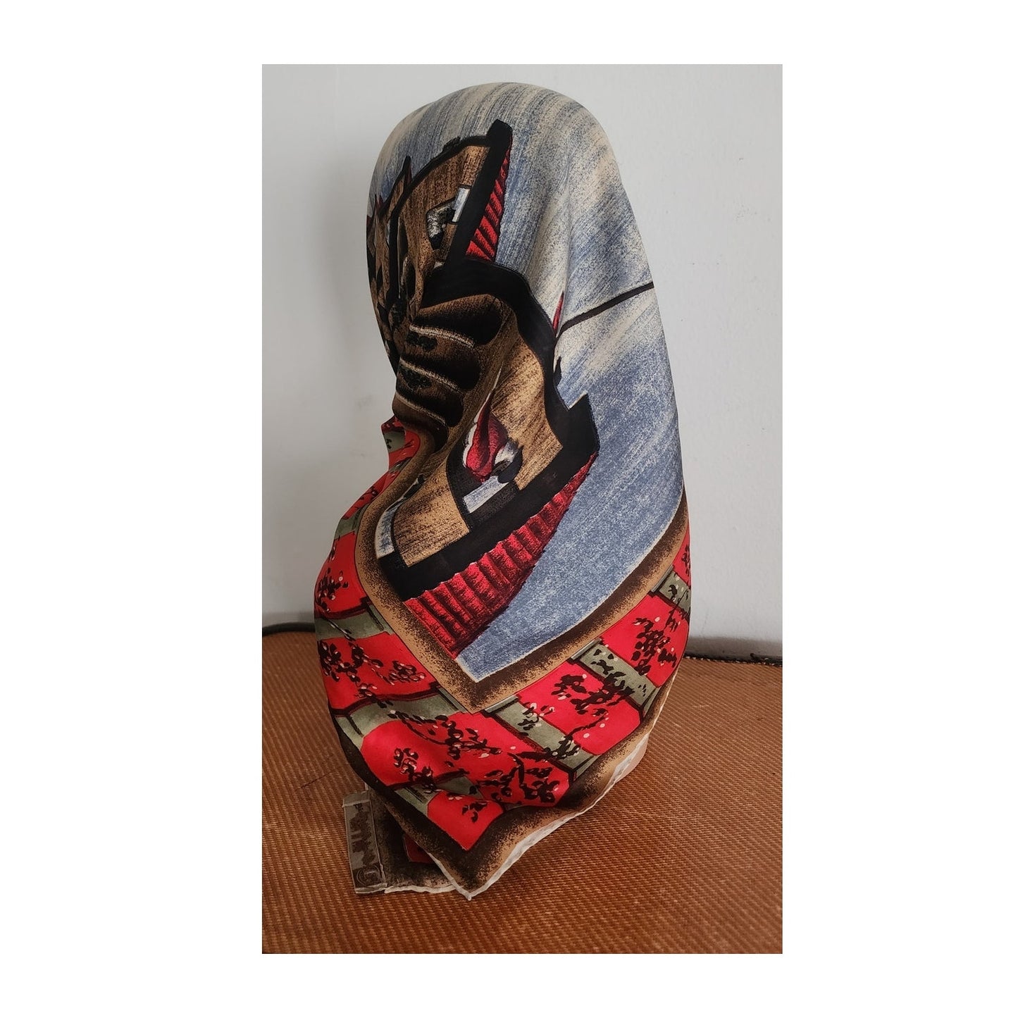Vintage 40s Silk Scarf Italian Renaissance Painting Venice Port Ships Carpaccio Marshall Field