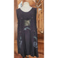 Vintage 90s Blue Fish Jumper Dress Gray 1995 Cat Print Apron Tunic Pinafore Sundress