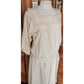 Vintage 1980s Cream Silk Dress Lace Trim Drop Waist Edwardian Style Norma Walters