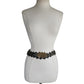 Vintage 90s Black Leather Zigzag Belt w/Grommets / Four Winds Morocco