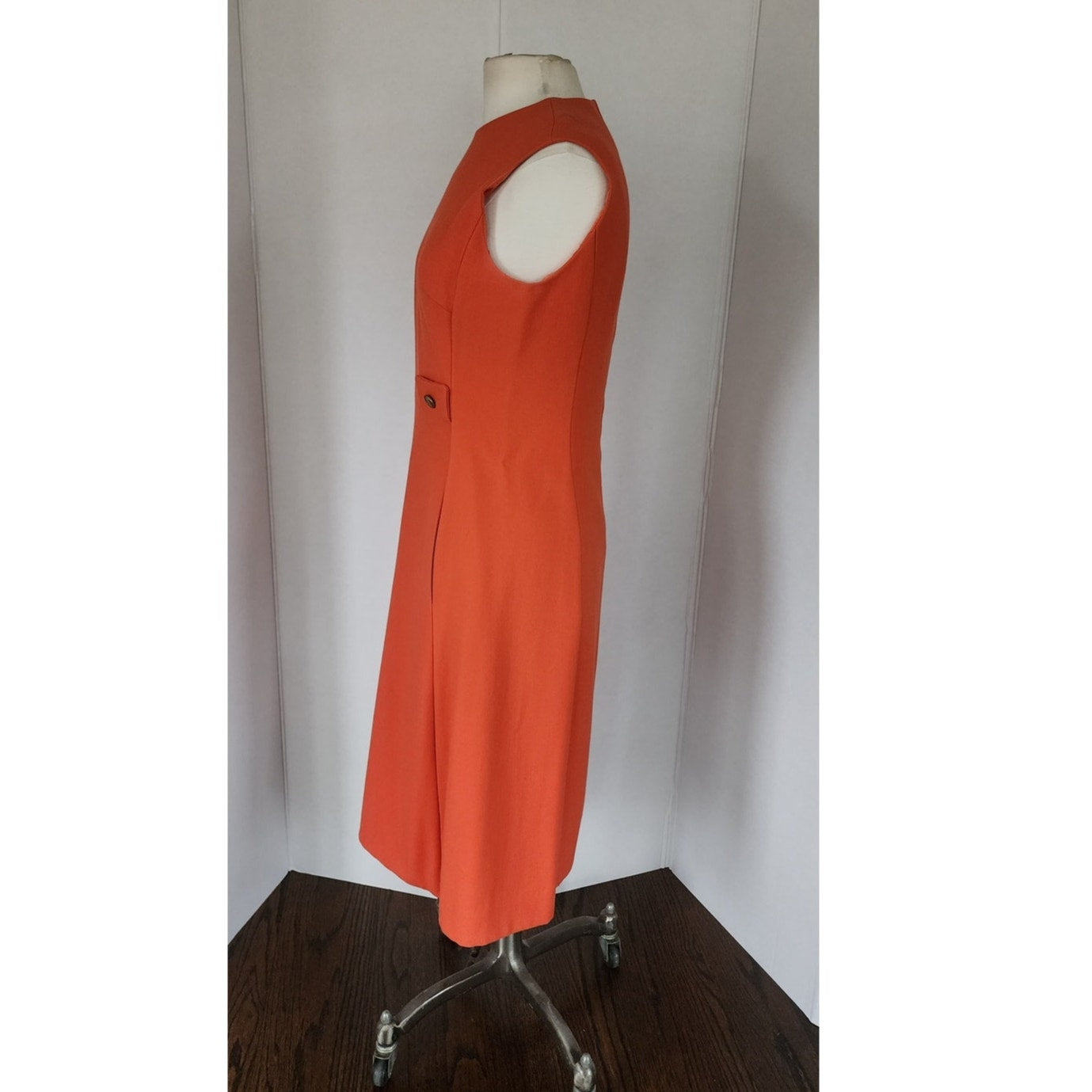 Vintage 60s Orange Dress Mod A Line Skirt / Medium