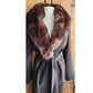 90s Brown Wool Coat Faux Fur Collar Ralph Lauren