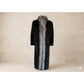 Vintage 80s Ranch Mink Black Fur Coat Long Silver Fox Tuxedo Collar Maxi
