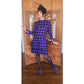 Vintage 80s GIVENCHY Silkprint Dress Purple Black Harlequin Diamonds Long Sleeved