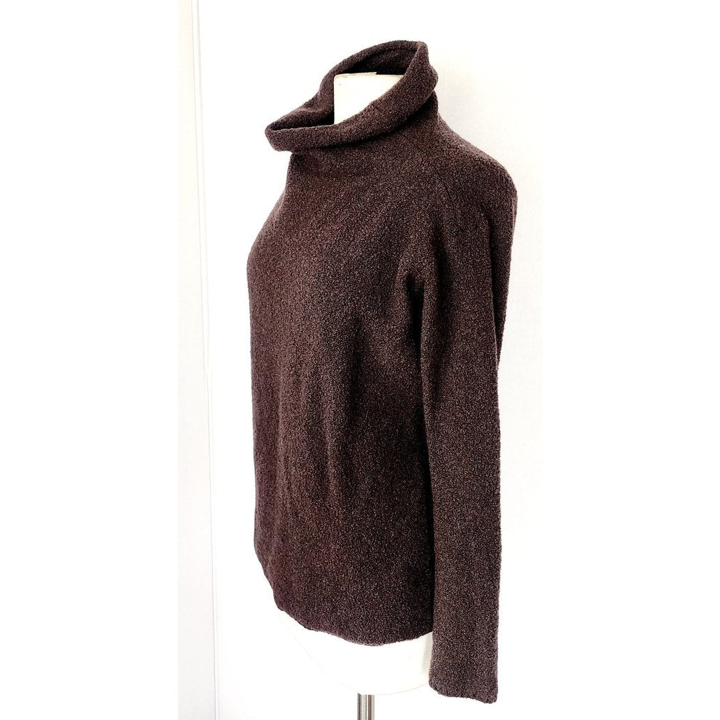 Vintage 2000s Eileen Fisher Sweater Brown Boucle Wool / L