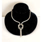 Vintage Silver Metal Necklace Tie Knot Modernist