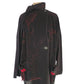 80s Black Slouch Coat Black Wool Red Graphics by Phobeau