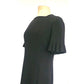 Vintage 1960s Sorelle Fontana Dress Black Rayon Crepe Pleated Fringe Italian Designer