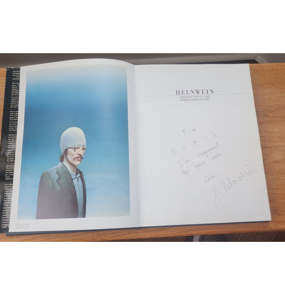 Gottfried Helnwein Signed 1985 Albertina Museum Exhibition Catalog with Artist Inscription to Soviet Émigré Boris Sheynes | Cold War Artist Correspondence Archive | Museum Provenance