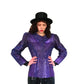 Vintage 1980s Purple Leather Blazer Beaded Sequined Jacket French Collizioni / M