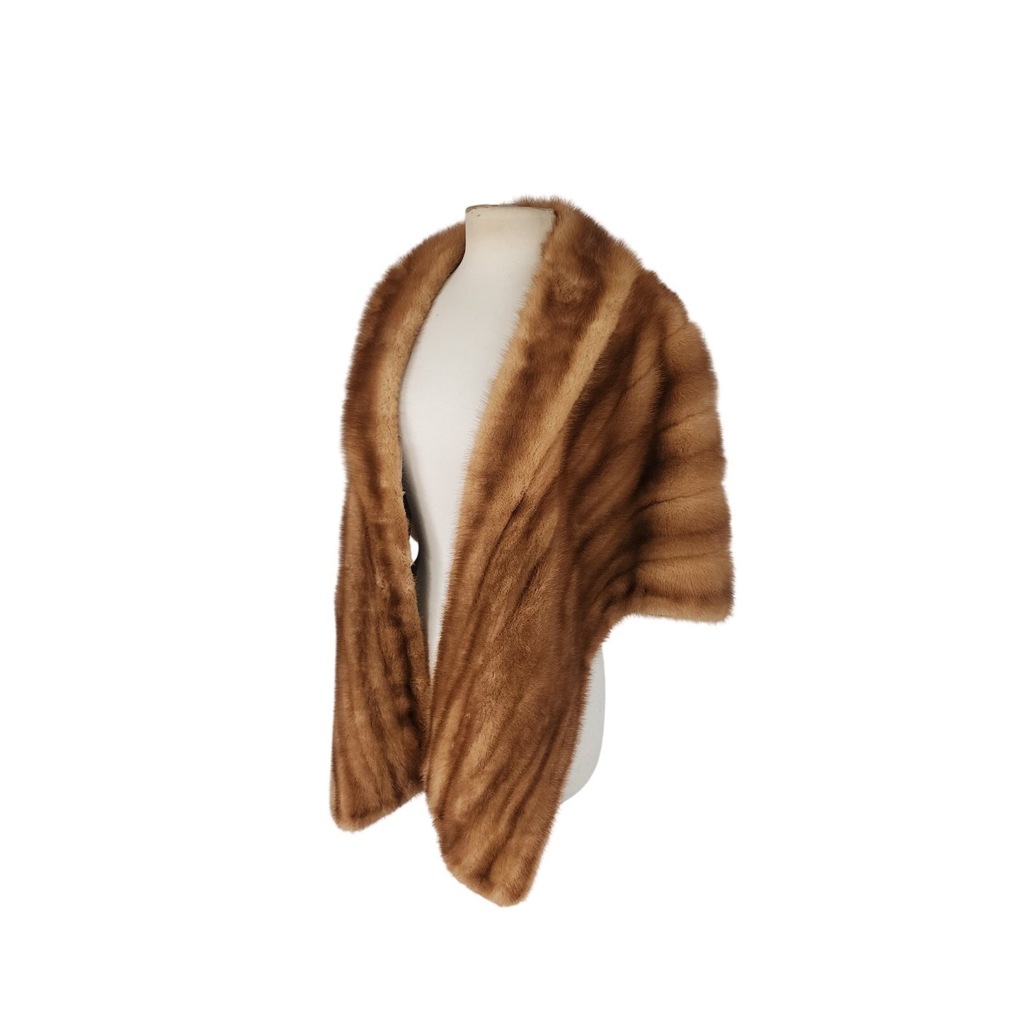 Vintage 50s Brown Mink Fur Shrug Wrap Stole Shawl