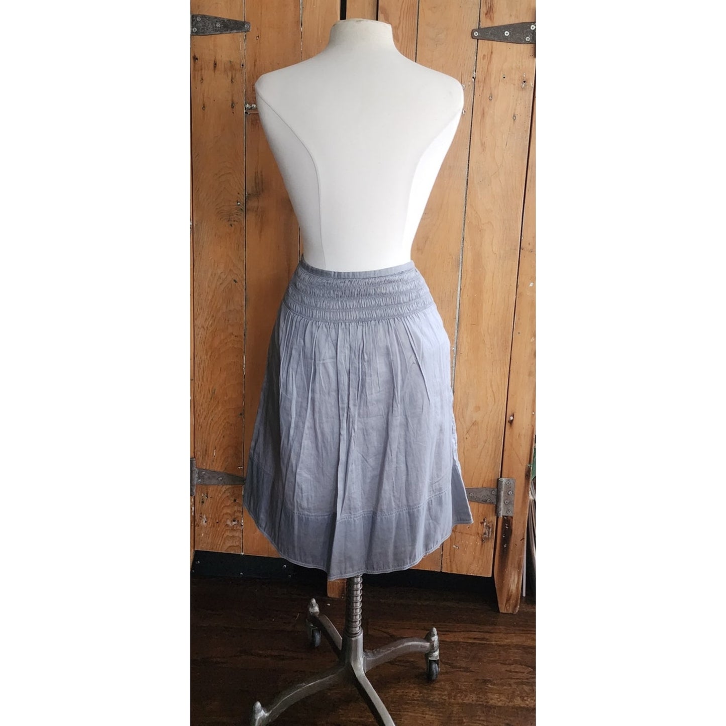 Vintage 2000s Burberry Summer Skirt Gray Cotton Midi Length / Med