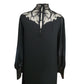 Vintage 1970s Giorgio Sant'Angelo Dress Black Silk Georgette & Lace