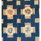 Antique 1800s Quilt Variable Stars Scraps Sampler Crossed Roads Dark Blue w/Cream Crosses