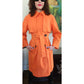 Vintage Y2K ESCADA Orange Trench Coat Double Breasted / M