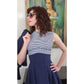 Vintage 50s Blue Dress Suit Nautical Stripe Cropped Jacket Jerell Jr