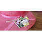 Vintage 90s Herbert Johnson Hat Pink Straw Wide Brim Floral Summer Sunhat
