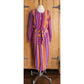 Vintage 1980s Silkprint Dress Purple Orange Stripe Secretary Style Sady King