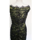 Vintage 2000s M for Missoni Evening Dress Green Black Lace Off the Shoulder / M