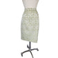 Vintage 1980s ESCADA COUTURE Skirt Suit Green Cream Silk Jacquard Leafy Print / L